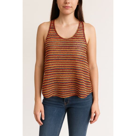 Vintage Style Biz Rainbow Knit Racerback Tank Festival 90s size Medium - Picture 1 of 6